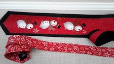 Vintage Hallmark Cool Yule Tie Mens Christmas The Snowman All Silk Tie Necktie