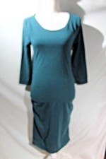 Ingrid Isabel Long Sleeve Ruched Maternity Dress - Green size M B26
