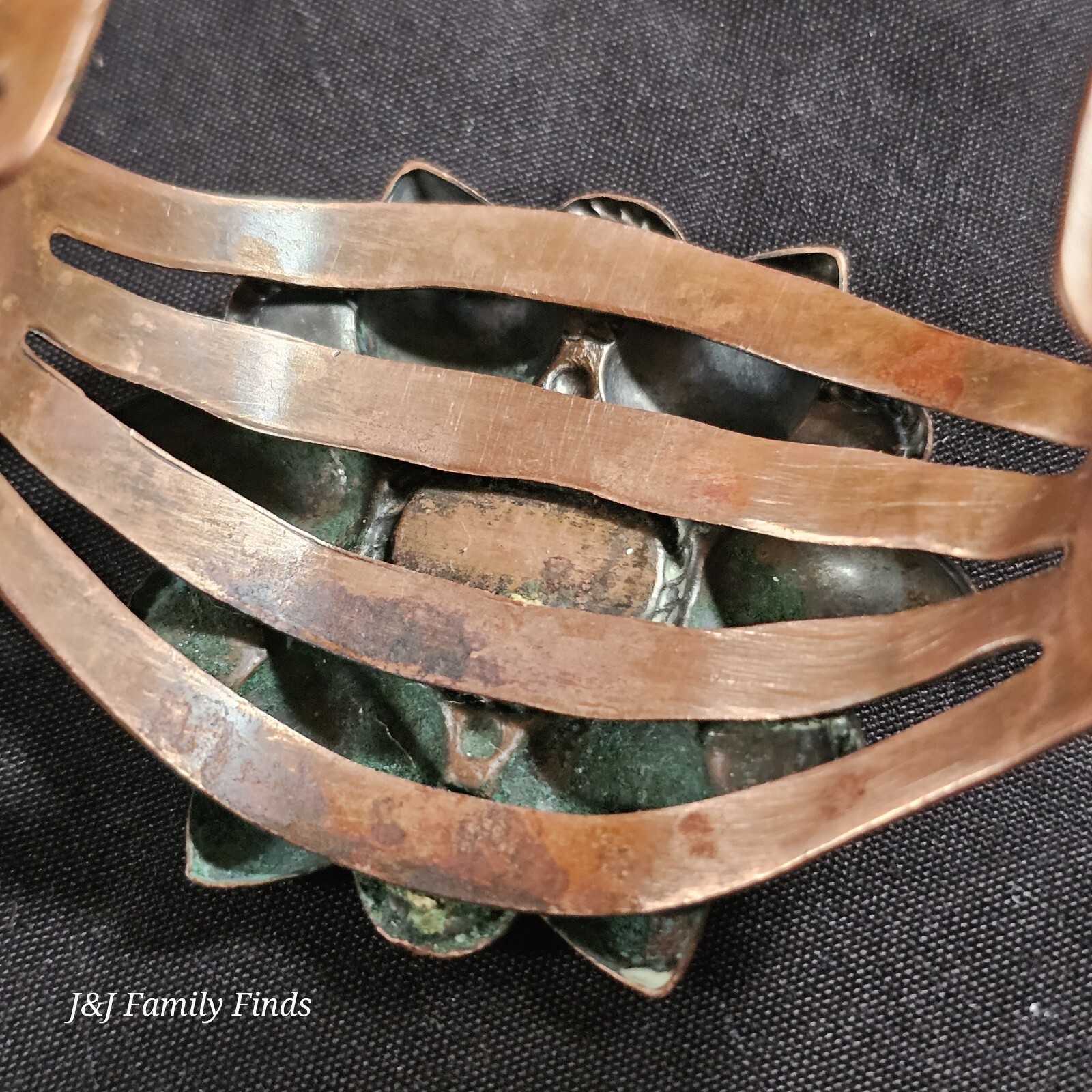 Vtg Bell Solid Copper & Turquoise Cuff Bracelet F… - image 17