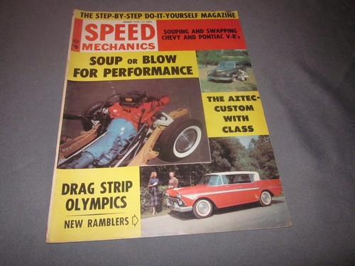 Vintage SPEED MECHANICS Magazine JAN 1958 DRAG STRIP Olympics V-8 Bonneville