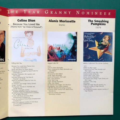 1997 GRAMMY NOMINEES Pop Rock CD Eric Clapton Celine Dion Garbage Tracy Chapman - Picture 10 of 18