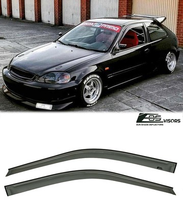 Fits 96 00 Honda Ek Civic Hatchback Jdm Side Window Visors Rain Guards Deflector Ebay