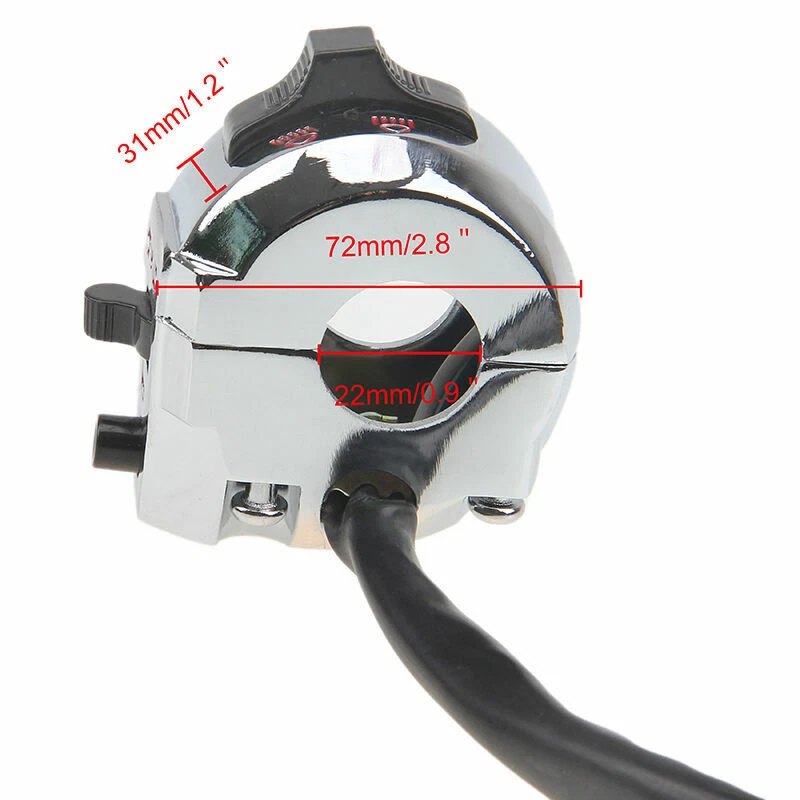 Bocina de manillar 22 mm 7/8" señal de giro interruptor de luz control universal motocicleta Foto 2 de 4
