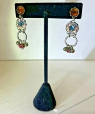 Ayala Bar Artisan Beaded Mixed Materials Earrings - Mushroom bead - ISRAEL