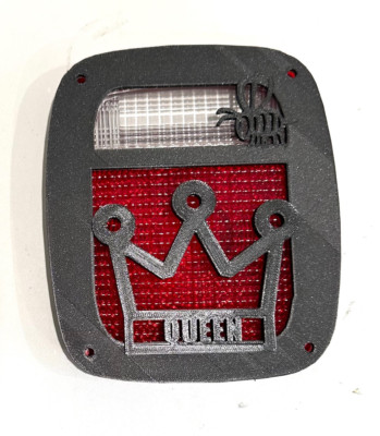 Queen Bee Crown in 3D - Black Tail Light Covers for Jeep CJ YJ TJ Model Year