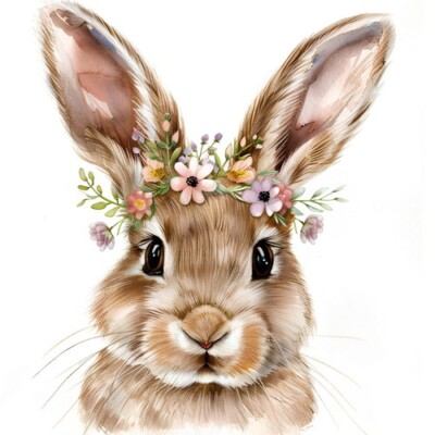 20 Servietten Rabbit loves Flowers Niedlicher Hase Blumen Ostern Tiere 33x33cm