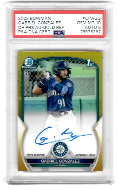 2023 Bowman Chrome Gabriel Gonzalez True Gold Refractor Auto /50 PSA 10 Gem Mint