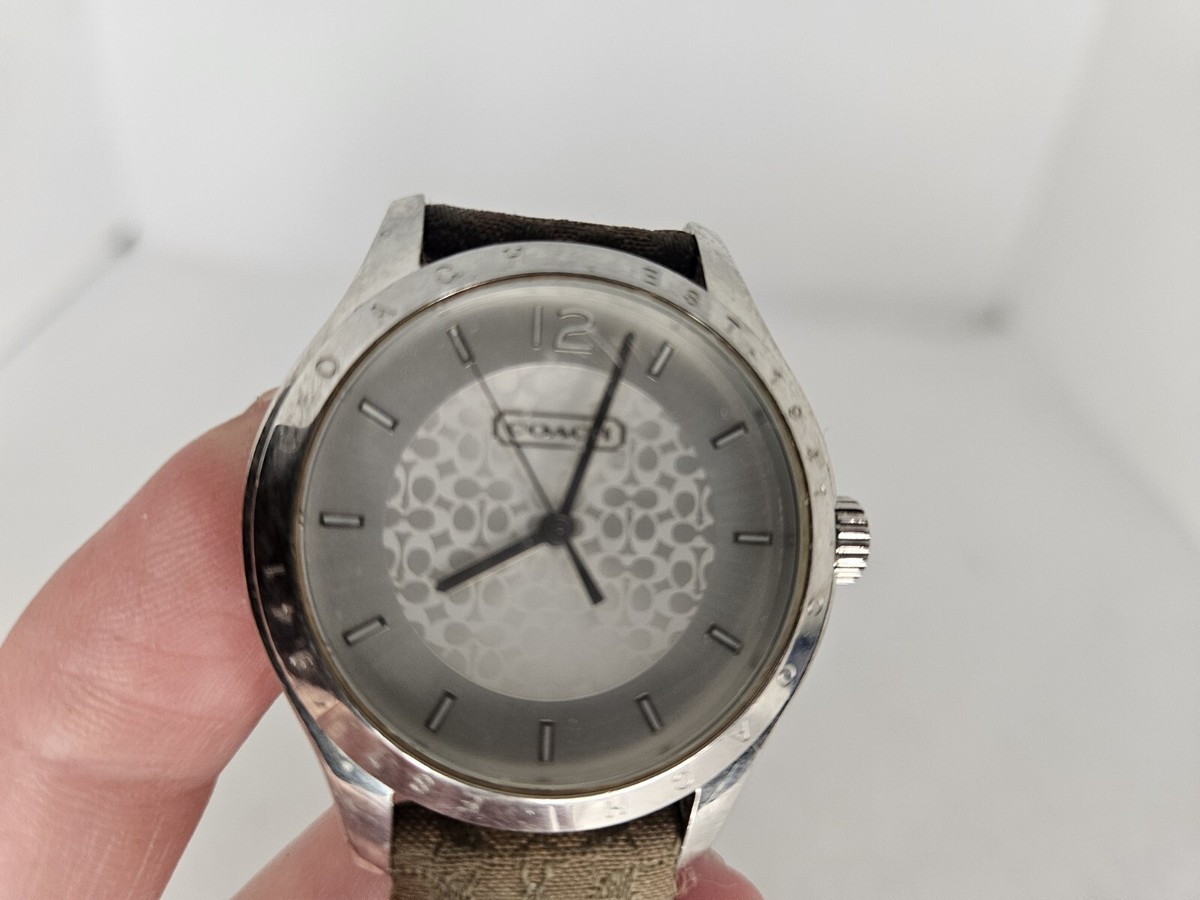Coach Commerce Root Women\'s Fashion Watch BROWN Signature Canvas Needs New Batte New Coach Woman main image 3