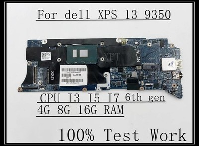 LA-C881P for Dell XPS 13 9350 Motherboard I3/I5/I7 CPU 4G/8G/16G RAM 100% Tested