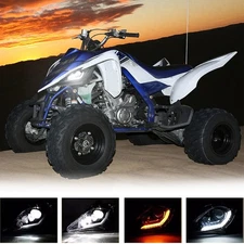 LED Headlights DRL Blinker Hi/Lo For 06-23 Yamaha YFZ 450 Raptor 350 700 700R