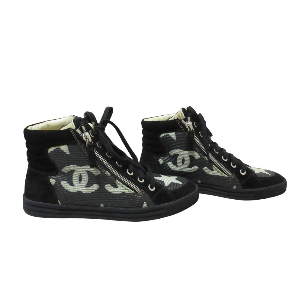 CHANEL Paris Dallas Star COCO Mark Double Zip Sneakers Size 35