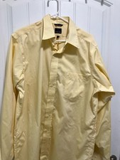 Chaps Men's Long Sleeve Non-Iron Button Down Dress Shirt Yellow