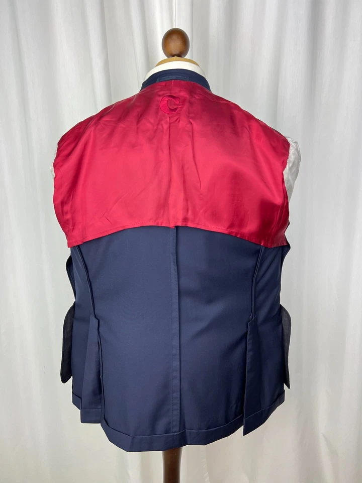 Abrigo deportivo liso Raffaele CARUSO x Loro Piana lana azul marino medio forrado 44US54IT Foto 3 de 4