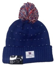 New York Giants New Era Women  s Beanie Knit Hat Cap Removable Pom Blue NWT