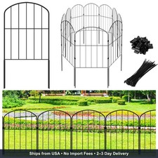 Decorative Garden Fence 24in H x 10.5ft L , 10 Panels No Dig Garden Fencing A