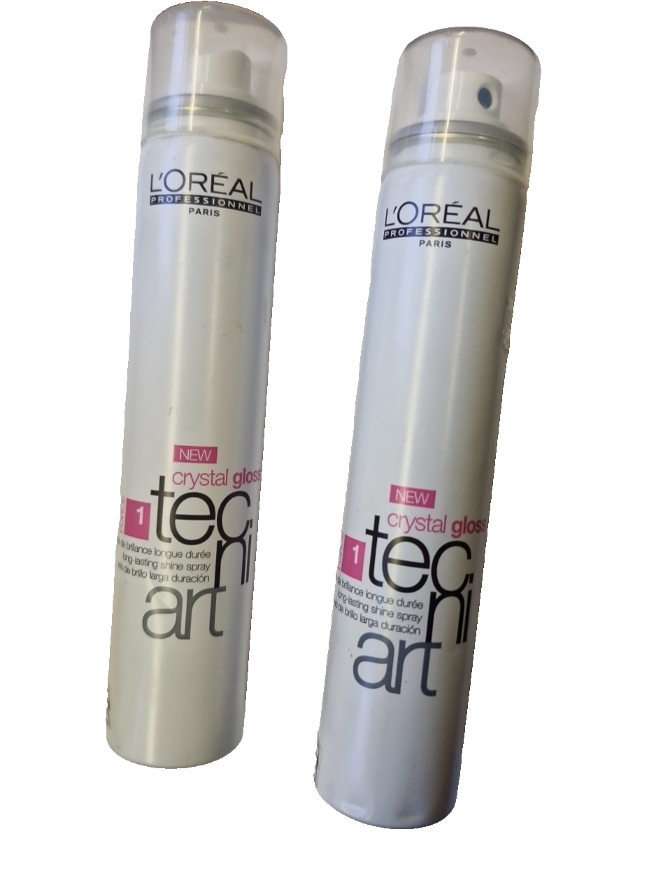 2 x L'Oreal Techniart Crystal Gloss Sprays 100ml each Shine Spray