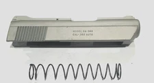 Cobra CA-380, 380 ACP Pistol Parts: Silver Slide with Extractor & Recoil Spring.