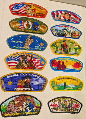 2009-2020 Orange County Cncl Scout Law 12-Piece FOS CSP Set Trustworthy-Reverent