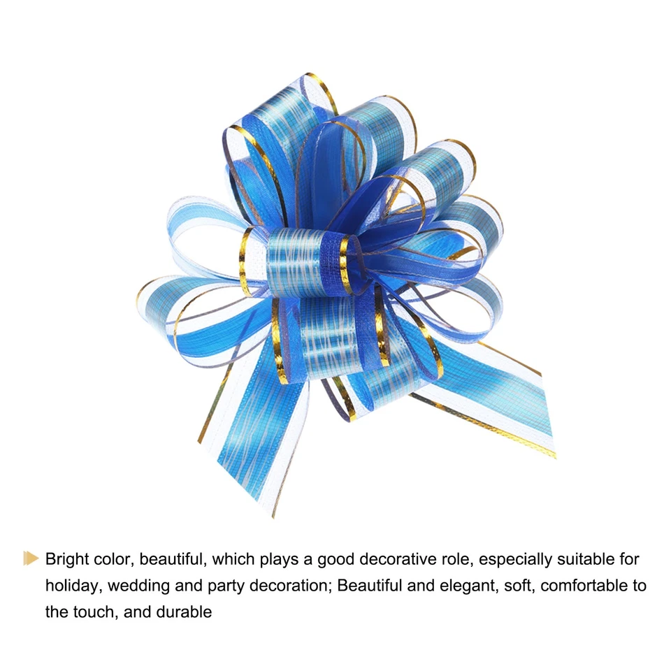 Cinta de envolver arco grande de 9" azul organza/rosa/rojo borgoña/blanco 20 un. Foto 4 de 4