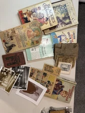 LOT 8+ Antique Books Photos Worn Decor Library Staging Prop Victorian Shelf