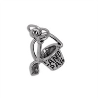 Sterling Silber Sand Eimer & Schaufel Charm OhrhäNger