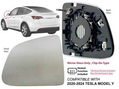Mirror Glass Compatible with TESLA MODEL Y 2020-2024 Heated Driver Left Side
