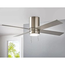 Hampton Bay Scenic 52 in Integrated LED Indoor Brushed Nickel Hugger Ceiling Fan