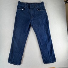 Wrangler Mens Dark Wash Straight Leg Western Denim Jeans 34x30 Vintage Workwear