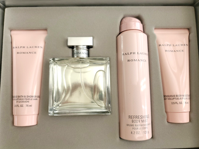 Ralph Lauren Ladies Romance Gift Set Fragrances 4pcs, 3.4EDP,2.5 B
