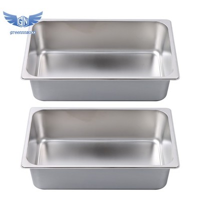 2Pcs 6'' Deep Full Size Pans Catering Storage Metal Steamer food Catering Trays