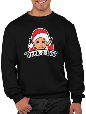 Pee Ka Boo Santa Pullover lustiger Weihnachtspullover Unisex Kinder Erwachsene Geschenk
