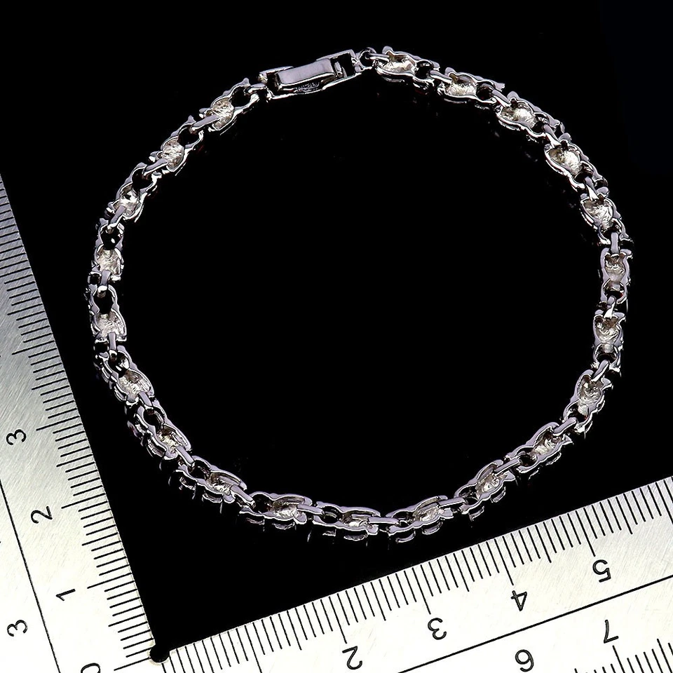 925 Sterling Silver Bracelet Round Citrine 3mm Natural Gemstone Jewelry 7 - Image 3 of 4