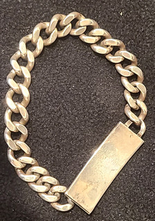 Vintage Sterling SILVER Men’s Thick Cuben Link Bracelet broken Clasp 45.6 grams