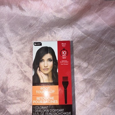 b.color Permanent Root Touch-Up Hair Color Kit Black 10 Minute, Brush, 0.5 fl oz