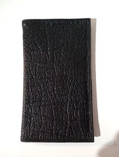 Vintage Faux Elephant Hide Leather Vitronic Black Bifold Wallet 7"x 4"