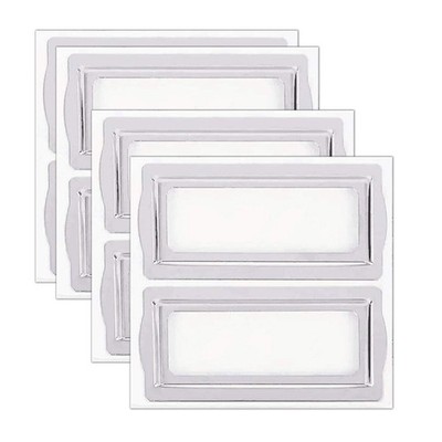 Adhesive Metal Bookplates for Books Cards， Horizontal Clip Label Holders-Hold...