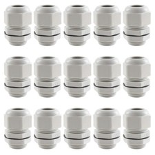 15 Pack 3/4'' NPT Cable Gland Connector Waterproof IP68 Strain Relief White 