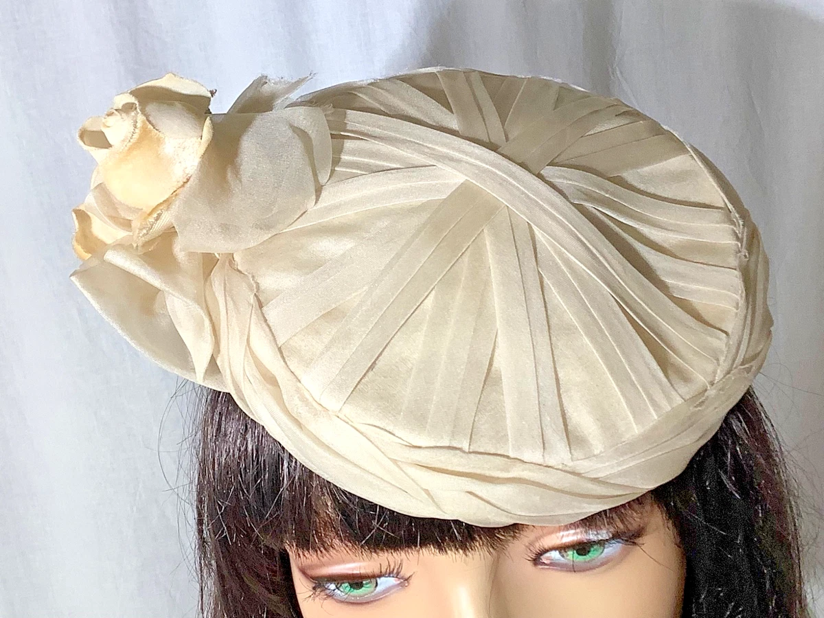 Vintage Millinery Hat Ivory Cream Beret Pillbox Fascinator Rhinestones Netting White Pillbox Hat - Etsy main image 2