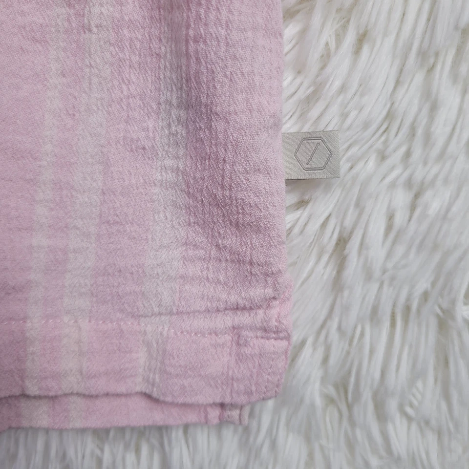 Standard Cloth Urban Outfitters Liam Crinkle Men Button Up Pink Stripe L Gauzy - Image 3 of 4