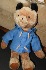 Eden Toys Paddington Vintage Stuffed Plush Bear 19" Blue Coat