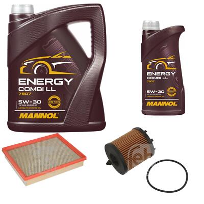 FEBI BILSTEIN Inspektionspaket 6L MANNOL Energy Combi LL 5W-30 für Saab 9-3