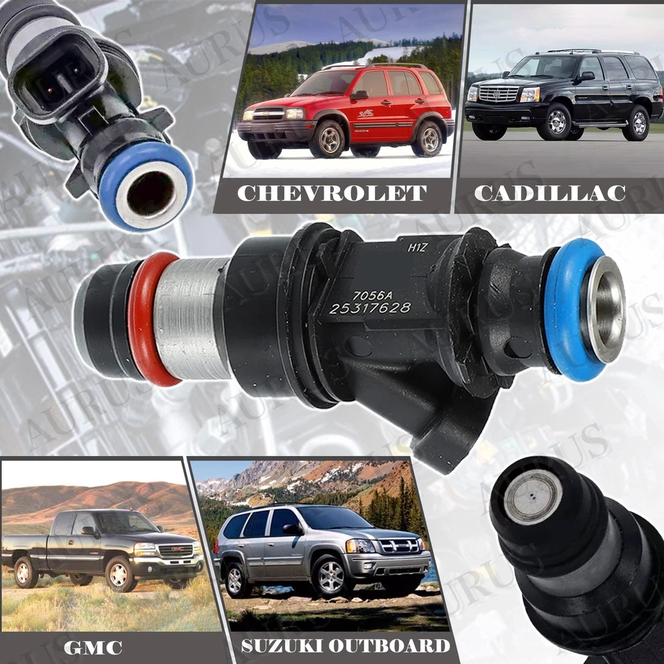 x8 OEM Delphi Fuel Injectors for 2001-2006 Chevrolet Suburban 2500 6.0L 25317628 - Image 3 of 4