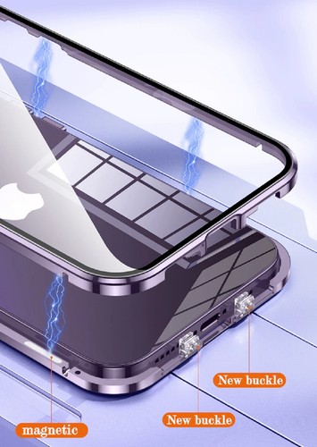 Custodia per iPhone 16 vetro magnetico MagSafe metallo paraurti fotocamera protezione obiettivo - Foto 3 di 24