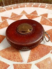 Vintage Chesterman Leather Case Steel Measuring Tape - 66 Feet