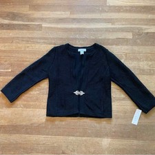 Nwt Willow Black Blazer Jacket With Soutache Trim Size Small S B25