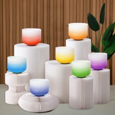 CVNC 432Hz 8" Aria Color Chakra Tuning Crystal Singing Bowl Sound Healing Yoga