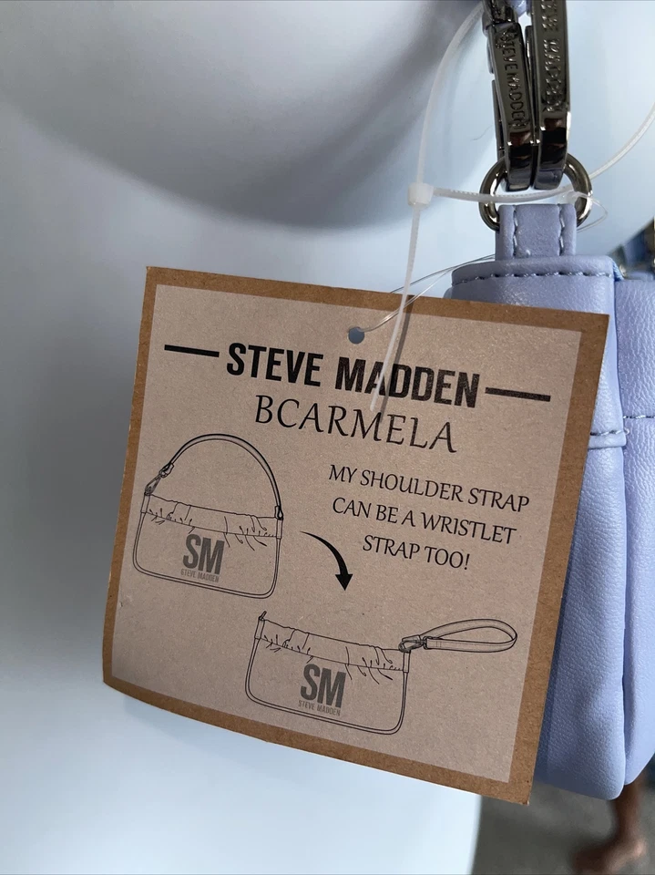 Bolso Bandolera/Hombro Steve Madden BCARMELA Azul Nuevo 100% Auténtico Foto 3 de 4
