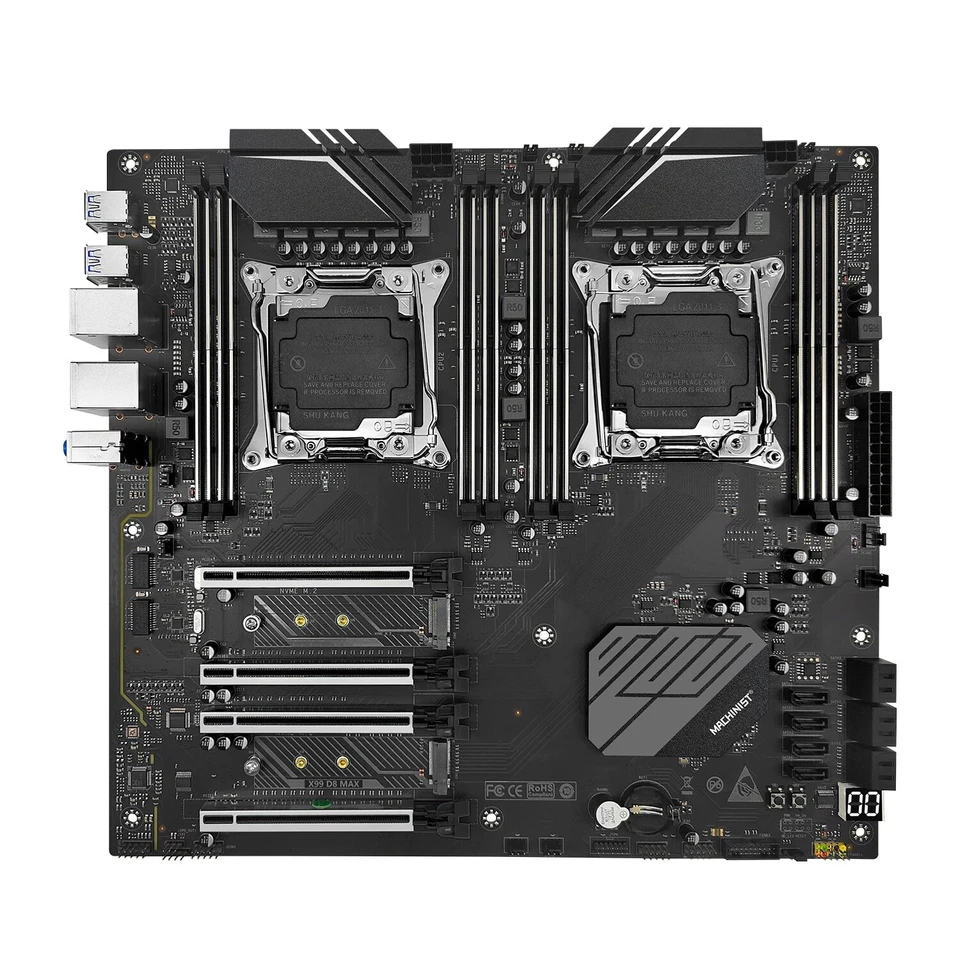 INLEL X99 Dual CPU Motherboard LGA 2011-3 For Intel Xeon E5 V3 V4 DDR4 RAM D8 - Bild 3 von 3