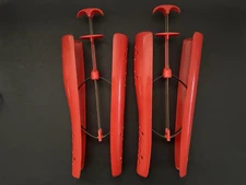 Vintage Red  Plastic Tall Boot Tree Shapers Supports  with hanger 14" Tall