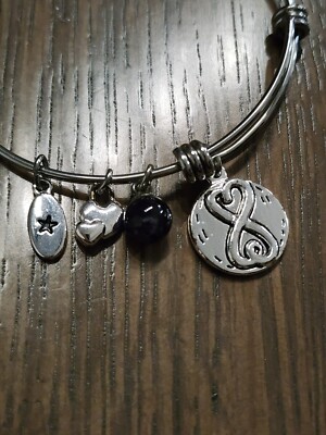 Unwritten Bangle Bracelet “Always Sisters” Silver Tone Expandable
